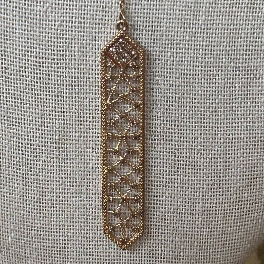 Rarities Carol Brodie 0.5 ctw CHAMPAGNE DIAMOND Lace Y Drop Necklace NWT - Picture 7 of 11